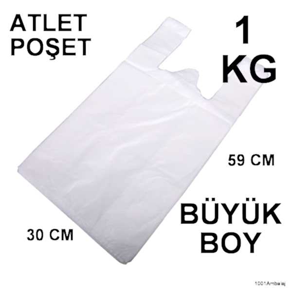 Ara hışır Poşet Büyük Boy Beyaz Renk 1 Kg Paket 30X59