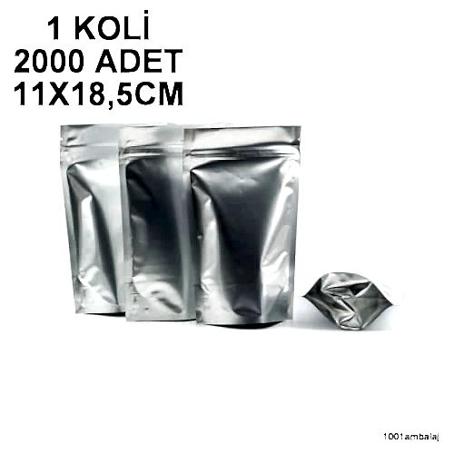 11X18,5 Cm Alüminyum 1 Koli 2000 Adet Kilitli Doypack Torba 100 Gr /02/