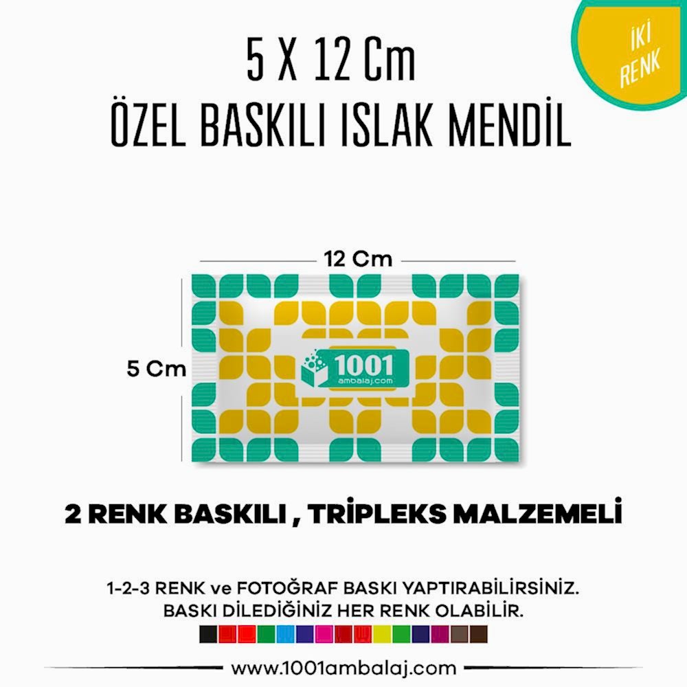 5X12 Cm 1-2-3 Renk Ve Fotoğraf Baskılı İslak Mendil Beyaz (Tripleks Malzeme)