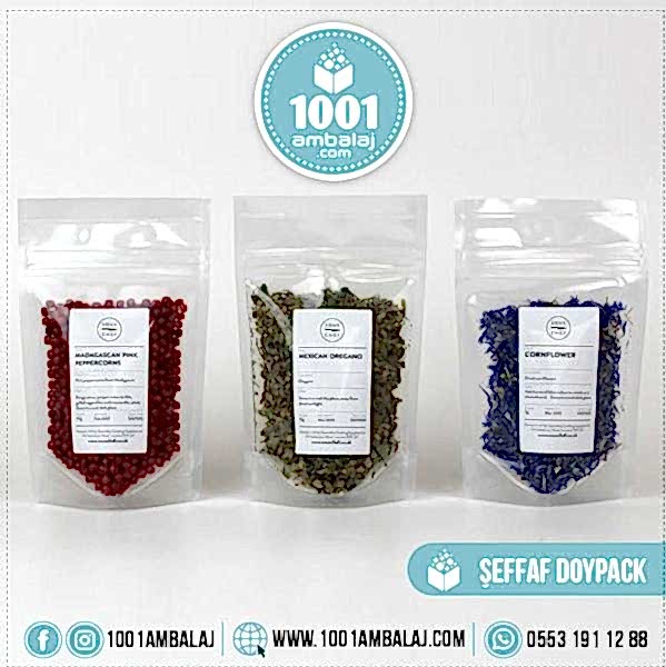 20X30 Cm 4 Baskılı Şeffaf Renkli İki Taraf İki Renk Doypack Torba 1000 Gr /75/