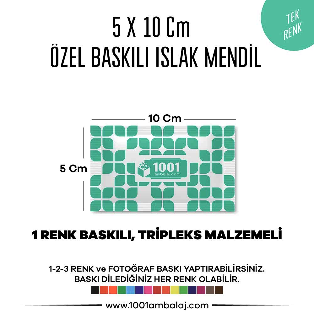 5X10 Cm 1-2-3 Renk Ve Fotoğraf Baskılı İslak Mendil Beyaz (Tripleks Malzeme)