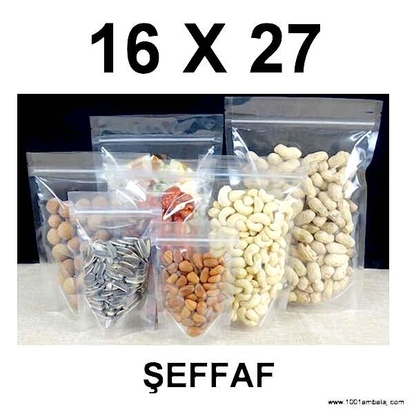 16X27 Cm Şeffaf Renk Doypack Torba /73/
