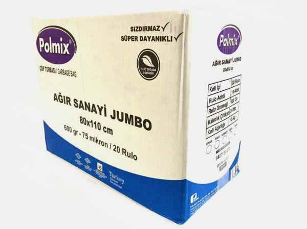 Çöp Torbası Polmix Ağır Sanayi 600 Gram 80X110 Siyah 1 Koli