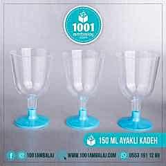 Ayakli Kadeh 150 Ml Polistiren Mavi Ayak Rubikap R.150 6 Adet