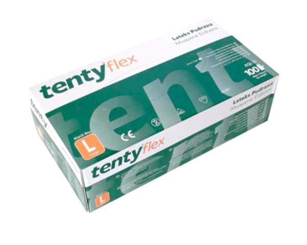 Eldiven Tenty Pudrasiz Latex Büyük Boy Beyaz Eldiven 1 Paket