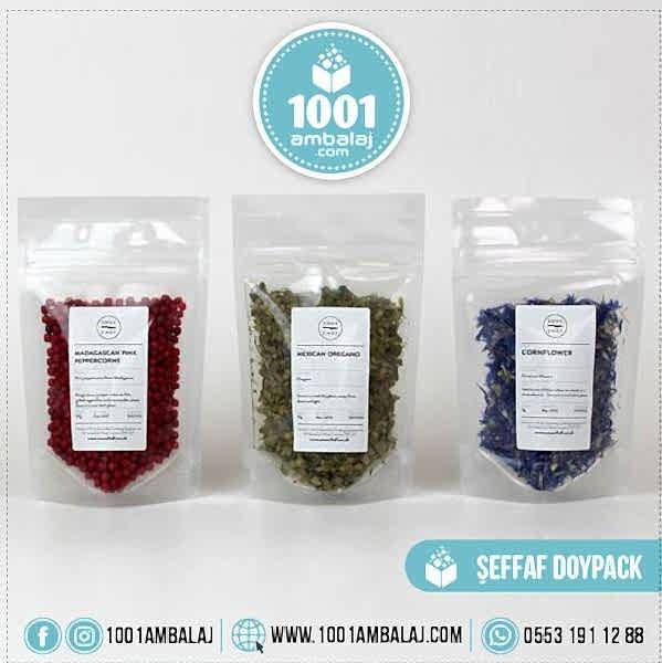 20X30 Cm 1 Baskılı Şeffaf Renkli Tek Taraf Tek Renk Doypack Torba 1000 Gr /75/