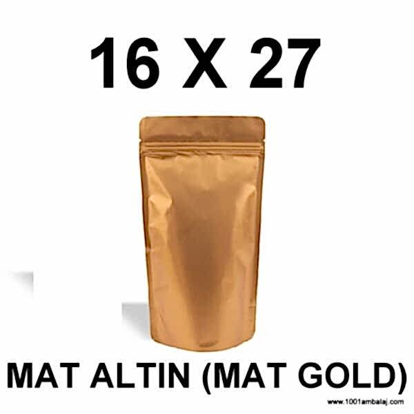 16X27 Cm Mat Gold Renk Doypack Torba /27/