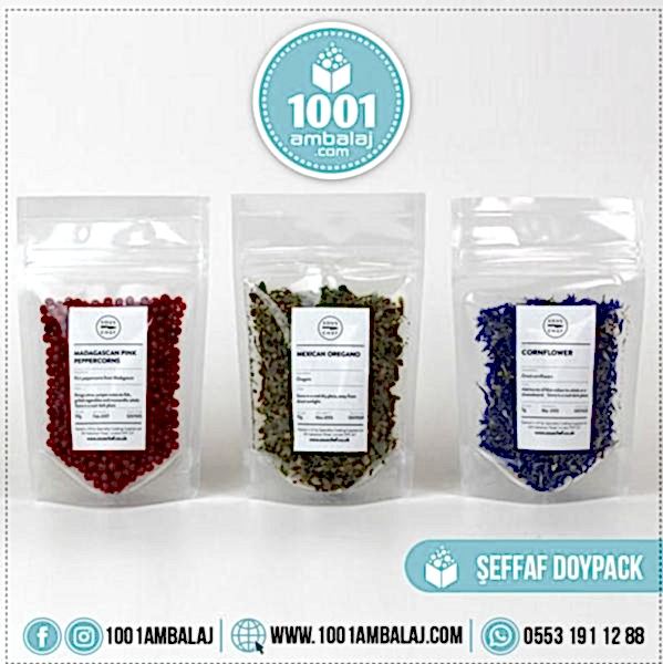 11X18,5 Cm 2 Baskılı Şeffaf Renkli Tek Taraf İki Renk Doypack Torba 100 Gr /71/