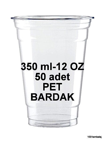 Plastik Bardak 350 Ml 12 Oz 50 Adet Şeffaf