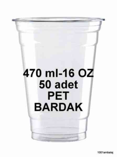 Plastik Bardak 470 Ml 16 Oz 50 Adet Şeffaf