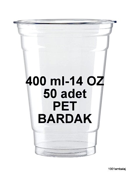 Plastik Bardak 400 Ml 14 Oz 50 Adet Şeffaf