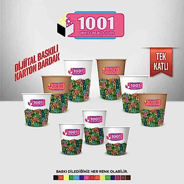 Dijital Baskılı 32 Oz Karton Bardak Tek Kat Duvarlı Beyaz Soğuk