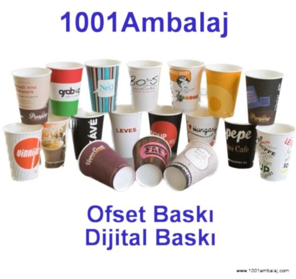 Dijital Baskılı 32 Oz Karton Bardak Tek Kat Duvarlı Beyaz Soğuk