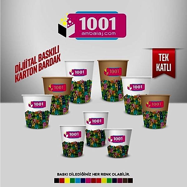 Dijital Baskılı 22 Oz Karton Bardak Tek Kat Duvarlı Beyaz Soğuk