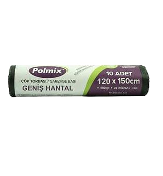 Çöp Torbası Polmix Konteyner 800 Gram 120X150 Siyah 1 Paket