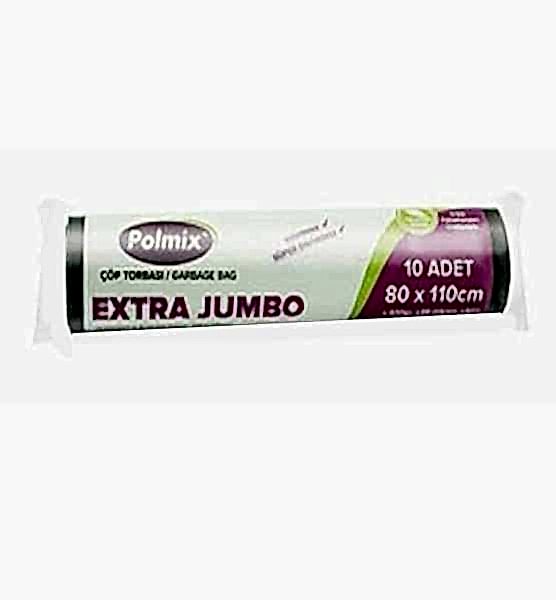 Çöp Torbası Polmix Jumbo Extra Boy 300 Gram 80X110 Mavi 1 Paket