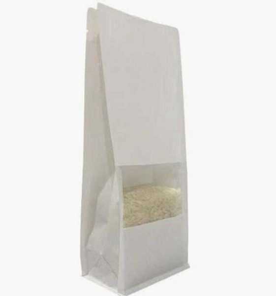 11X28X4 Cm Beyaz Pencereli 100 Adet Kilitsiz Tabanli Doypack Torba /106/