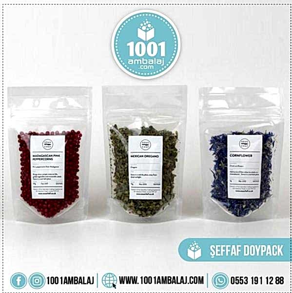 8,5X14,5 Cm 4 Baskılı Şeffaf Renkli İki Taraf İki Renk Doypack Torba 50 Gr /70/