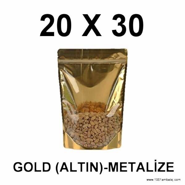 20X30 Cm Gold-Metalize Renk Doypack Torba /52/
