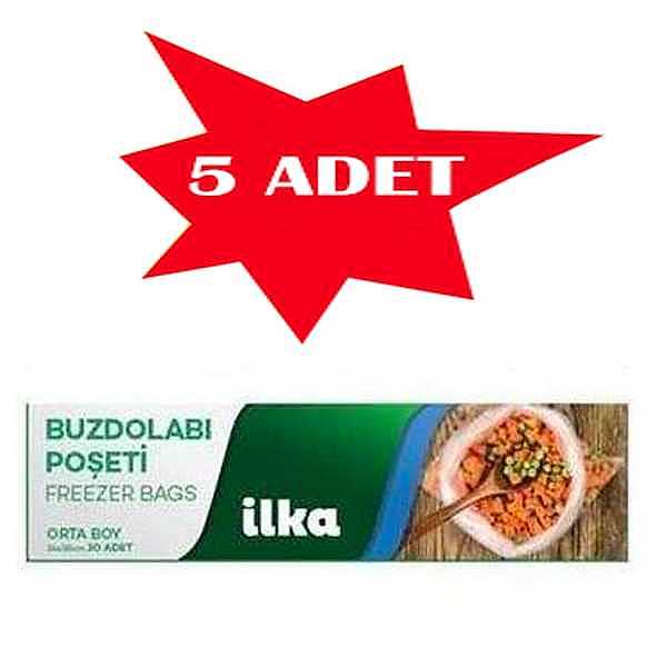 Buzdolabi Poşeti Orta Boy 24X38 İlka 5 Adet
