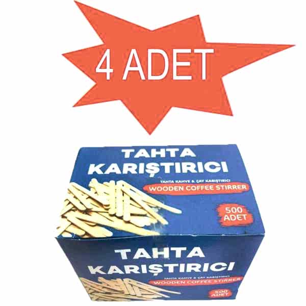 Ahşap Çay Kariştiricisi 500 Lü 4 Paket