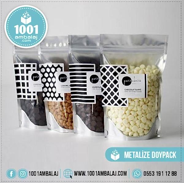 18X29 Cm 3 Baskılı Ön Şeffaf Arka Metalize Renkli Tek Taraf Üç Renk Doypack Torba 750 Gr /59/