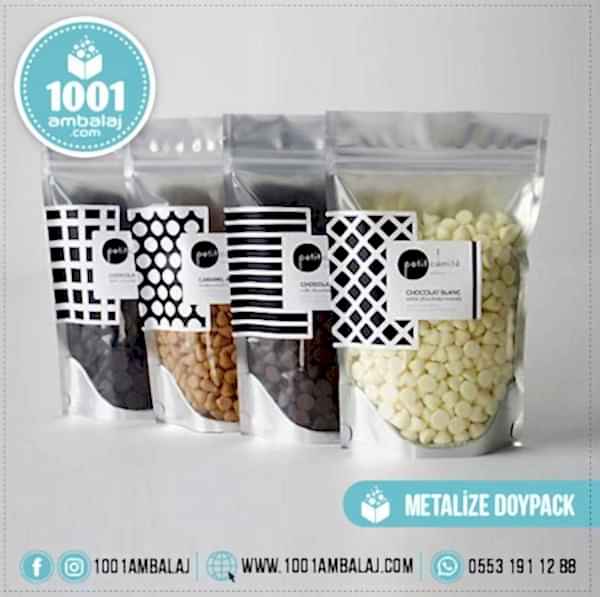 16X27 Cm 4 Baskılı Ön Şeffaf Arka Metalize Renkli İki Taraf İki Renk Doypack Torba 500 Gr /58/