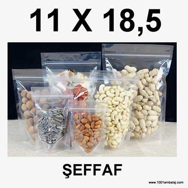 11X18,5 Cm Şeffaf Renk Doypack Torba /71/