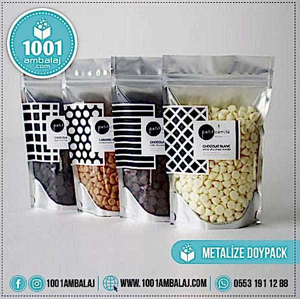 16X27 Cm 2 Baskılı Ön Şeffaf Arka Metalize Renkli İki Taraf Tek Renk Doypack Torba 500 Gr /58/