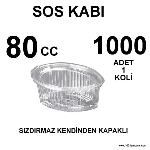 sızdırmaz 80 Cc Sos kabı Kendinden kapaklı 1000 Adet 1 Koli