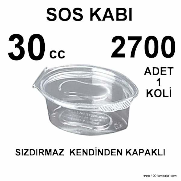 sızdırmaz 30 Cc Sos kabı Kendinden kapaklı 2700 Adet 1 Koli