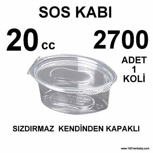 sızdırmaz 20 Cc Sos kabı Kendinden kapaklı 2700 Adet 1 Koli