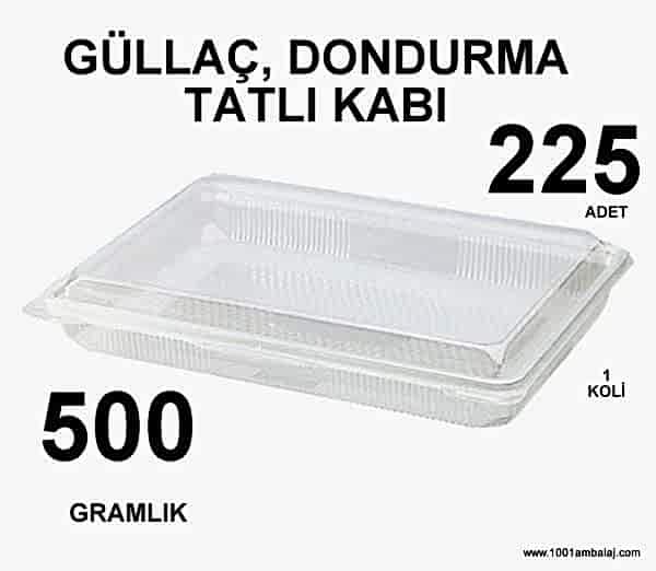 Güllaç, Dondurma,Tatli kabı 500 Gr 25 Li 9 Paket 225 Adet 1 Koli