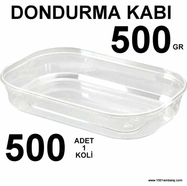 Dondurma kabı Plastik 500 Gram 100 Lü 5 Paket 1 Koli