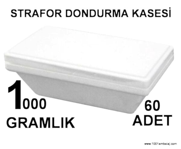 Strafor Dondurma Kasesi 1000 Gr Lik 60 Adet 1 Koli