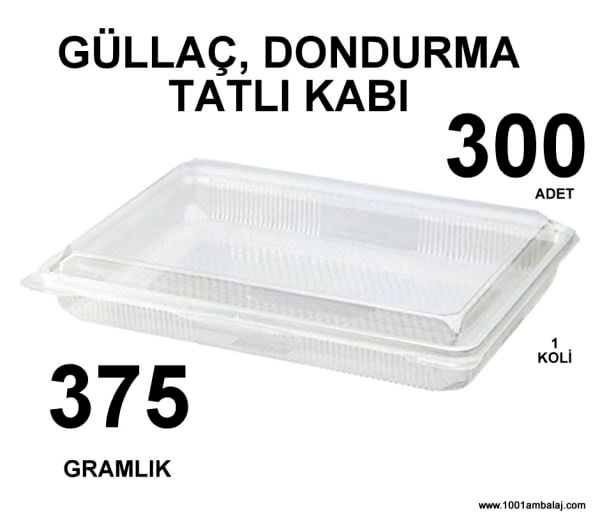 Güllaç, Dondurma,Tatli kabı 375 Gr 25 Li 12 Paket 300 Adet 1 Koli
