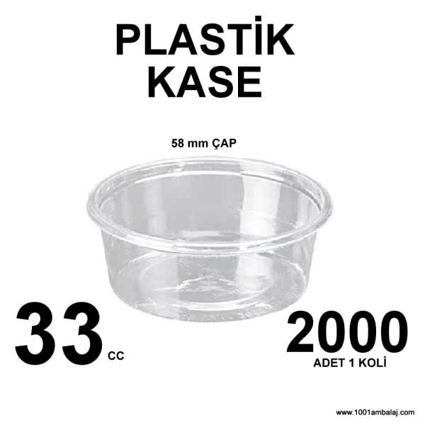 Plastik Kase 33 Cc Yuvarlak 100 Lü 20 Paket 1 Koli