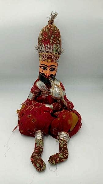 El Yapimi Hintli Yilan Oynaticisi Ahşap Oyma + Bez Ölçü 50X16 Cm