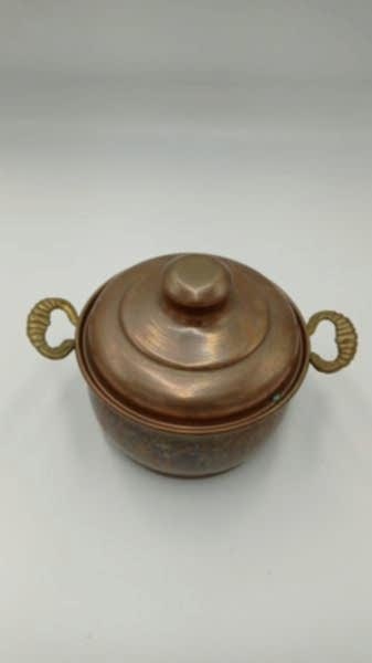 Dekoratif Bakır Tencere Ölçü 17X11X11 Cm