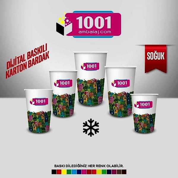 Dijital Baskılı 7 Oz Karton Bardak Tek Kat Duvarlı Beyaz Sicak Soğuk