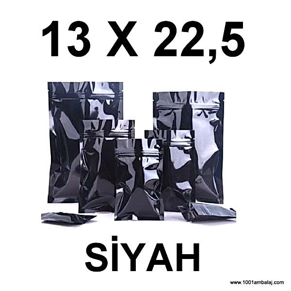 13X22,5 Cm Siyah Renk Doypack Torba /63/