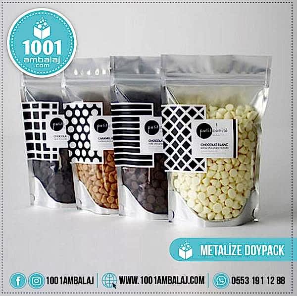 18X29 Cm 1 Baskılı Ön Şeffaf Arka Metalize Renkli Tek Taraf Tek Renk Doypack Torba 750 Gr /59/