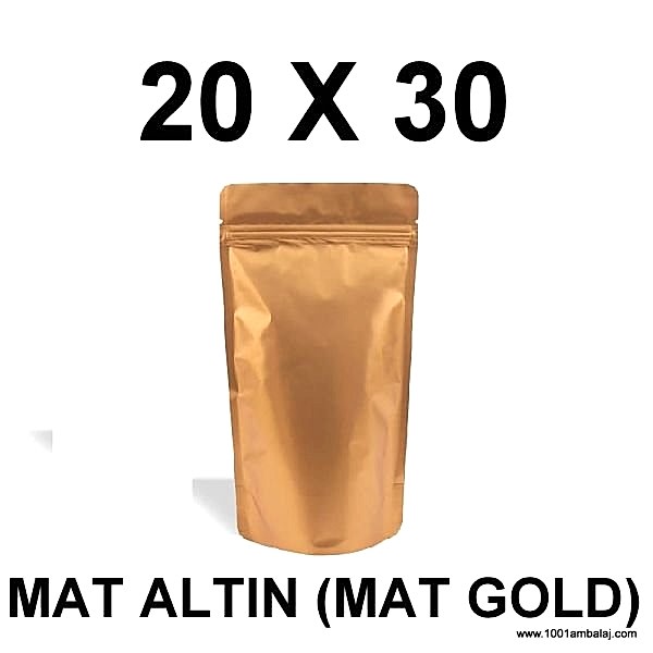 20X30 Cm Mat Gold Renk Doypack Torba /28/