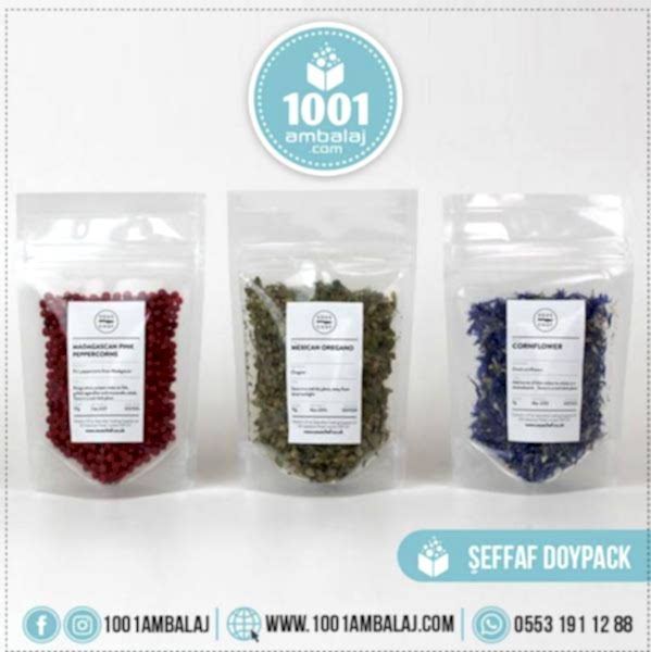 16X27 Cm 3 Baskılı Şeffaf Renkli Tek Taraf Üç Renk Doypack Torba 500 Gr /73/