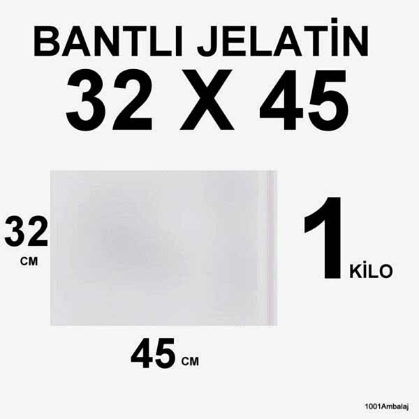 Bantlı Jelatin Torba 32X45 Cm 1 Kilo 1001 Ambalaj