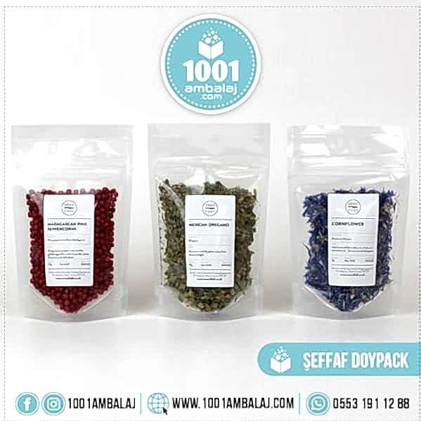 13X22,5 Cm 2 Baskılı Şeffaf Renkli Tek Taraf İki Renk Doypack Torba 250 Gr /72/