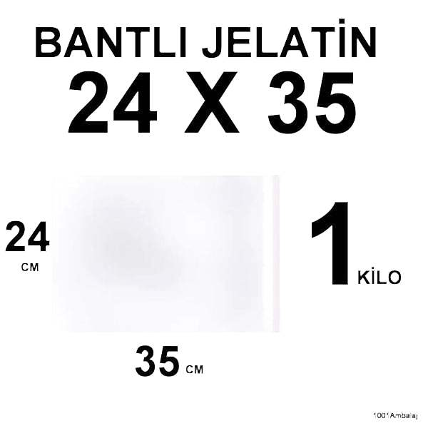 Bantlı Jelatin Torba 24X35 Cm 1 Kilo 1001 Ambalaj