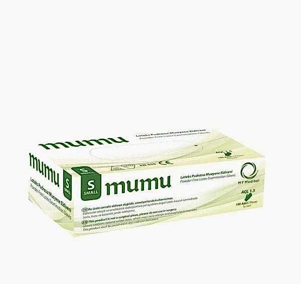 Mumu Pudrasiz Latex Küçük Boy Beyaz Eldiven 1 Paket