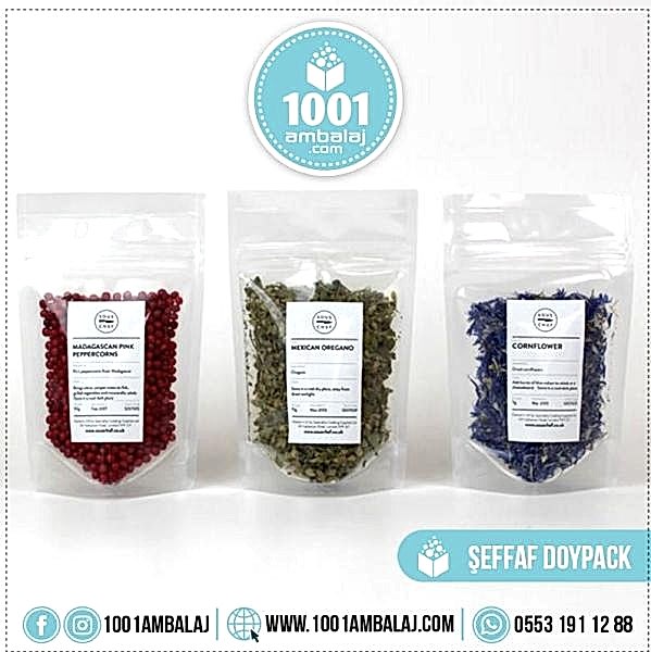 13X22,5 Cm 2 Baskılı Şeffaf Renkli İki Taraf Tek Renk Doypack Torba 250 Gr /72/