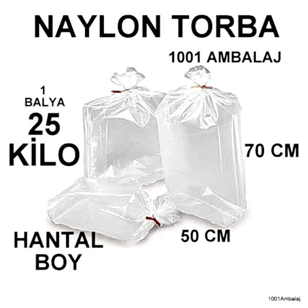 Naylon Torba 50X70 Cm Bakkaliye Torbası 25 Kilo 1 Balya 1001Ambalaj